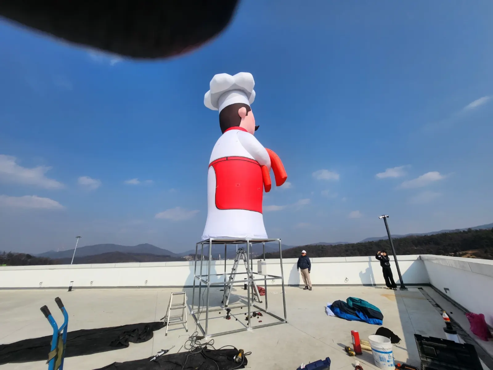 아파트 지하주차장 동호수 표시사인 설치 현장